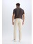 %100 Pamuk Relax Fit Rahat Kesim Düz Paça Keten Görünümlü Yazlık Kumaş Pantolon D4251AX25SM 8