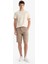%100 Pamuk Regular Fit Düz Paça Gabardin Bermuda Şort C5397AX25SM 1