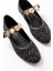 İNF-6363 Siyah Havlu Desenli Baret Tokalı Günlük Bayan Ayakkabı 4