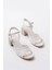 K-13 Beyaz Günlük Topuklu Kadın Sandalet 3