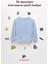 Unisex, 100% Koton, Çocuk, Oversize, Janti Fox Patchleriyle Tasarlanabilir Mavi Sweatshirt 1