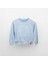 Unisex, 100% Koton, Çocuk, Oversize, Janti Fox Patchleriyle Tasarlanabilir Mavi Sweatshirt 2