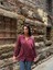 Bordo Çizgili Oversize Düğmeli Gömlek 4