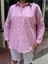 Pembe Oversize Pamuk Karışımlı Cepli Gömlek 1