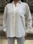 Beyaz Oversize Kırışık %100 Polyester Gömlek 1