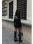 Kadın Siyah Dokuma Oversize Uzun Kollu Sweatshirt 2