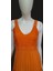 Italyan Turuncu Dantel Detaylı Askılı Kısa Elbise 2