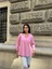 Pembe Oversize Kırışık %100 Polyester Gömlek 5