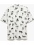 Kısa Kollu Devrik Yaka Regular Fit Viskon Palmiye Desenli Gömlek 4