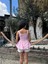 Pembe Kare Yaka Balon Kollu Bluz 3