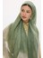 Albert Çerçeve Desen Bej-Yeşil Keten Dokulu Şal 3
