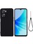 Oppo A77 4G/A77S 4G/A57E 4g Ince Kılıf Sıvı Silikon Telefon Kılıfı El Kayışı Ile-Siyah (Yurt Dışından) 1