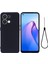 Oppo Reno8 5g (Küresel Sürüm) Için Yumuşak Sıvı Silikon Kılıf Parmak Izi Önleyici Çizilmez Fiber Astar Kamera Koruyucu Telefon Kılıfı Kayışlı-Siyah (Yurt Dışından) 1
