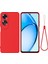 Oppo A60 4g Cep Telefonu Kılıfı Sıvı Silikon Çizilmeye Dayanıklı Telefon Kılıfı Kayışlı-Kırmızı (Yurt Dışından) 1