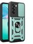 Oppo RENO12 Pro 5g (Global) Kılıf Kayar Kamera Kapağı Pc + Tpu Ayaklı Telefon Kılıfı-Yeşil (Yurt Dışından) 1
