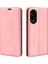 Oppo A78 4g Skin-Touch Deri Cüzdan Telefon Kılıfı Manyetik Otomatik Emici Stand Telefon Kılıfı-Pembe (Yurt Dışından) 1
