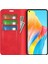 Oppo A78 4g Skin-Touch Deri Cüzdan Telefon Kılıfı Manyetik Otomatik Emici Stand Telefon Kılıfı-Kırmızı (Yurt Dışından) 4