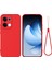 Oppo RENO13 5g (Küresel) Sıvı Silikon Kılıf Telefon Arka Kapağı El Kayışı Ile-Kırmızı (Yurt Dışından) 1