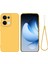 Oppo RENO13 5g (Global) Sıvı Silikon Kılıf Telefon Arka Kapağı El Kayışı Ile-Sarı (Yurt Dışından) 1
