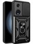 Oppo Reno8 T 5g/a1 Pro 5g Kickstand Telefon Kılıfı Pc+Tpu Sağlam Kapaklı Kayar Kamera Koruyucu-Siyah (Yurt Dışından) 1