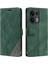 Oppo RENO13 Pro 5g Kılıf Baskılı Çizgiler Pu Deri Ekleme Cüzdan Telefon Kılıfı-Yeşil (Yurt Dışından) 1