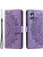 Oppo A78 4g Cüzdan Pu Deri Kılıf Standı Baskılı Mandala Çiçek Kılıf Askılı-Mor (Yurt Dışından) 1