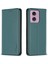 Bınfen Color BF18 Motorola Moto E14 4G/G04 4G/G04S 4G/G24 4g Deri Kılıf Standı Telefon Kapağı Kart Yuvaları-Yeşil (Yurt Dışından) 1