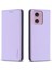 Bınfen Color BF18 Motorola Moto E14 4G/G04 4G/G04S 4G/G24 4g Deri Kılıf Standı Telefon Kapağı Kart Yuvaları-Mor (Yurt Dışından) 1