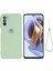Motorola Moto G51 5g Sıvı Silikon Telefon Kılıfı Yumuşak Mikrofiber Astar Ipeksi-Yumuşak Koruyucu Kılıf Kayışlı-Yeşil (Yurt Dışından) 1