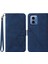 Motorola Moto G45 5G/G34 5g Deri Kılıf El Kayışı Cüzdan Standı Telefon Kılıfı-Safir (Yurt Dışından) 1