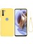 Motorola Moto G51 5g Sıvı Silikon Telefon Kılıfı Yumuşak Mikrofiber Astar Ipeksi-Yumuşak Koruyucu Kılıf Kayışlı-Sarı (Yurt Dışından) 1