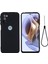 Motorola Moto G51 5g Sıvı Silikon Telefon Kılıfı Yumuşak Mikrofiber Astar Ipeksi Yumuşak Koruyucu Kılıf Kayışlı-Siyah (Yurt Dışından) 1