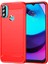 1.8mm Karbon Fiber Doku Fırçalanmış Yüzey Tpu Kılıf Hava Yastığı Tamponlama Süper Esnek Telefon Kılıfı Motorola Moto E40/E30/E20-KIRMIZI (Yurt Dışından) 1