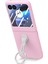 Motorola Razr 40 Ultra 5g Kılıf Halka Kickstand Pc Telefon Kılıfı Temperli Cam Arka Ekran Filmi-Pembe (Yurt Dışından) 2