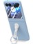 Motorola Razr 40 Ultra 5g Kılıf Halka Kickstand Pc Telefon Kılıfı Temperli Cam Arka Ekran Filmi-Bebek Mavisi (Yurt Dışından) 2