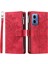 Motorola Moto G45 5G/G34 5g Pu Deri Kapaklı Kapaklı Telefon Kılıfı Kart Yuvalı-Kırmızı (Yurt Dışından) 1