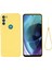 Motorola Moto G71 5g Sıvı Silikon Kılıf Yumuşak Mikrofiber Astar Darbeye Dayanıklı Düşme Koruma Kılıfı Kayışlı-Sarı (Yurt Dışından) 1
