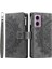 Motorola Moto E14 4G/G04 4G/G04S 4G/G24 4g Kılıf Flip Cüzdan Pu Deri Mandala Desen Fermuarlı Kapak-Gri (Yurt Dışından) 1