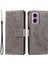Motorola Moto E14 4G/G04 4G/G04S 4G/G24 4g Kılıf Pu Deri Mandala Desenli Cüzdan Kapaklı Kılıf-Gri (Yurt Dışından) 1