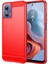 Motorola Moto G45 5G/G34 5g Fırçalanmış Tpu Kılıf Karbon Fiber Doku Telefon Kılıfı-Kırmızı (Yurt Dışından) 1