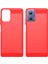 Motorola Moto G45 5G/G34 5g Fırçalanmış Tpu Kılıf Karbon Fiber Doku Telefon Kılıfı-Kırmızı (Yurt Dışından) 4