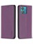 Bınfen Color BF18 Motorola Edge 40 Neo 5g Kılıf Pu Deri Telefon Kılıfı Kart Yuvaları Ile-Koyu Mor (Yurt Dışından) 1