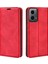 Motorola Moto G45 5G/G34 5g Kılıf Pu Deri Stand Görünüm Manyetik Korumalı Telefon Kılıfı-Kırmızı (Yurt Dışından) 1