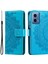 Motorola Moto G45 5G/G34 5g Telefon Kılıfı Mandala Çiçek Standı Pu Deri Kılıf Cüzdan-Mavi (Yurt Dışından) 1