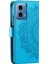 Motorola Moto G45 5G/G34 5g Telefon Kılıfı Mandala Çiçek Standı Pu Deri Kılıf Cüzdan-Mavi (Yurt Dışından) 5