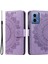 Motorola Moto G45 5G/G34 5g Telefon Kılıfı Mandala Çiçek Standı Pu Deri Kılıf Cüzdan-Mor (Yurt Dışından) 1