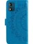 Motorola Moto E13 4g Cep Telefonu Kılıfı Baskılı Mandala Çiçek Desenli Cüzdan Standı Telefon Kılıfı Askılı-Mavi (Yurt Dışından) 5