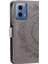 Motorola Moto G45 5G/G34 5g Telefon Kılıfı Mandala Çiçek Standı Pu Deri Kılıf Cüzdan-Gri (Yurt Dışından) 5