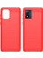 Motorola Moto E13 4g Için Düşmeye Karşı Telefon Kılıfı, Fırçalanmış Karbon Fiber Dokulu Telefon Kabuğu Cep Telefonu Kapağı-Kırmızı (Yurt Dışından) 3