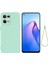 Oppo Reno8 4g Sıvı Silikon Telefon Kılıfı Yumuşak Astarlı Düşmeye Dayanıklı Kılıf Kayışlı-Yeşil (Yurt Dışından) 1
